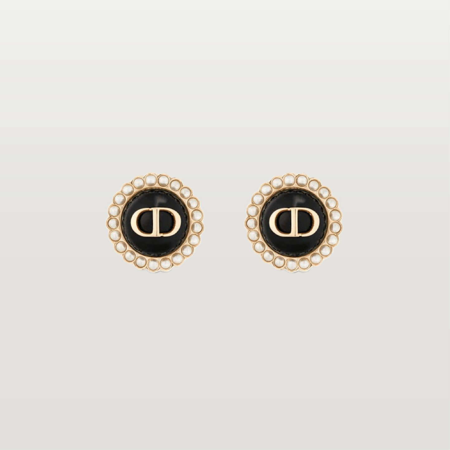 Petit CD Stud Earrings With Glass