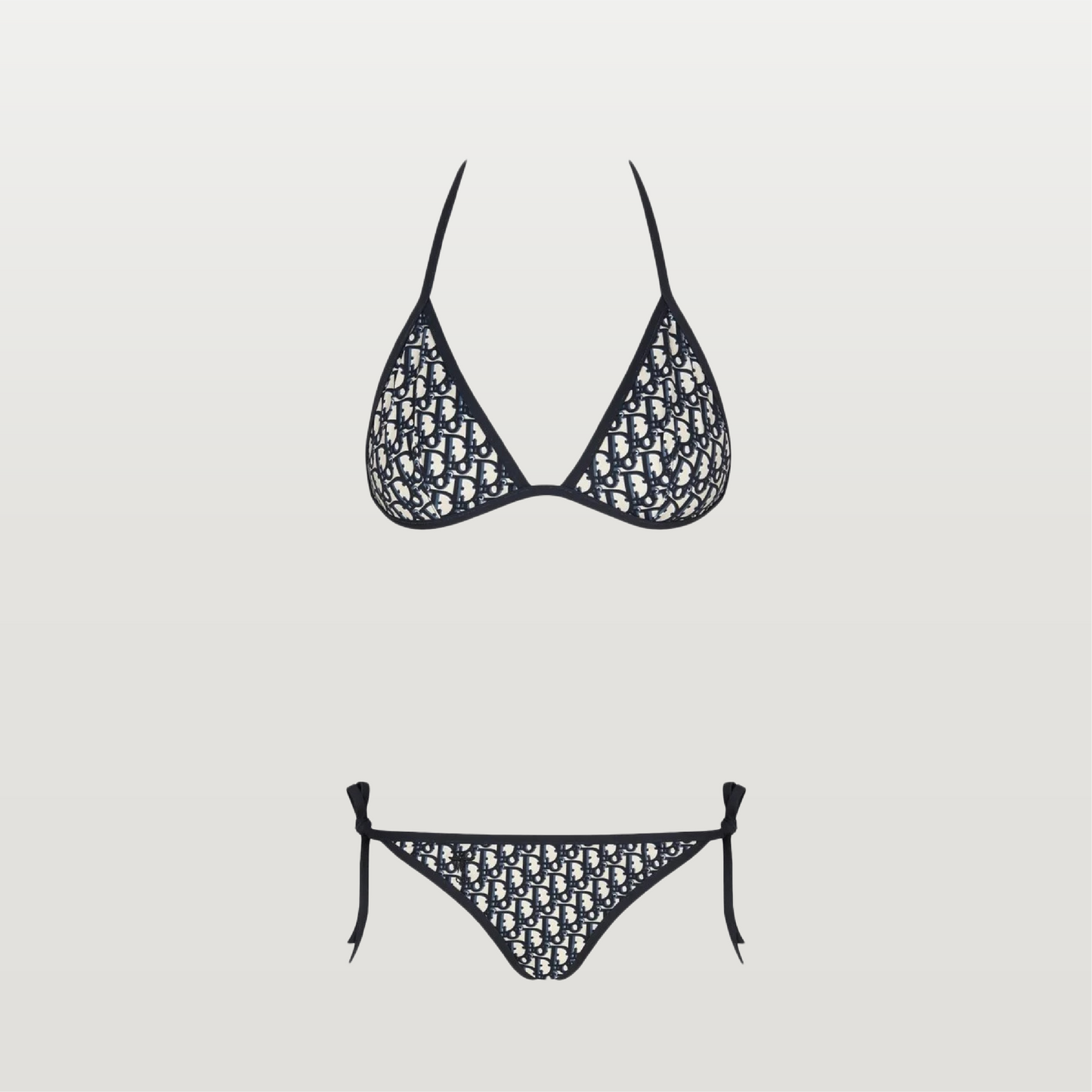 Two Piece Blue Oblique Swimsuit
