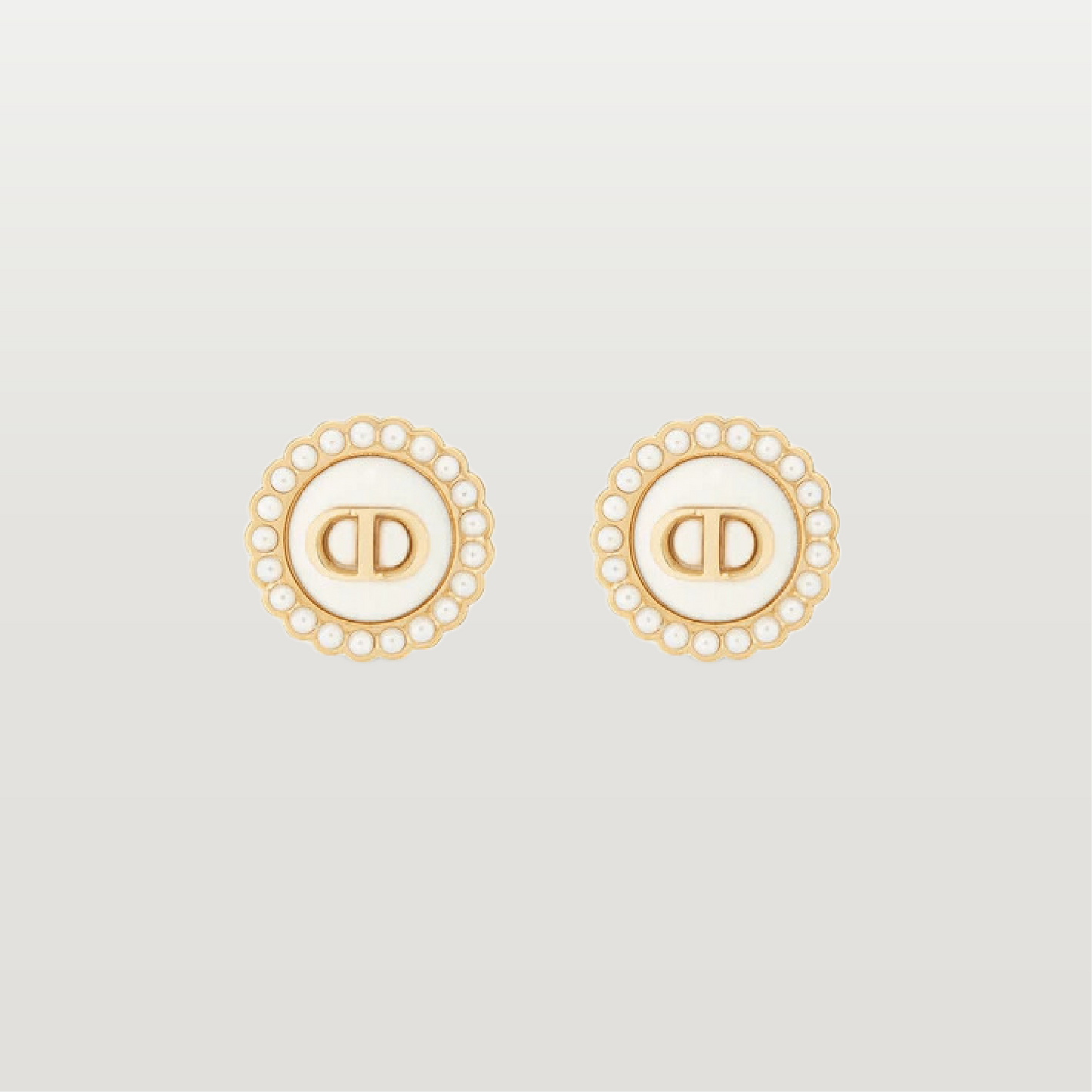 Petit CD Stud Earrings With Glass