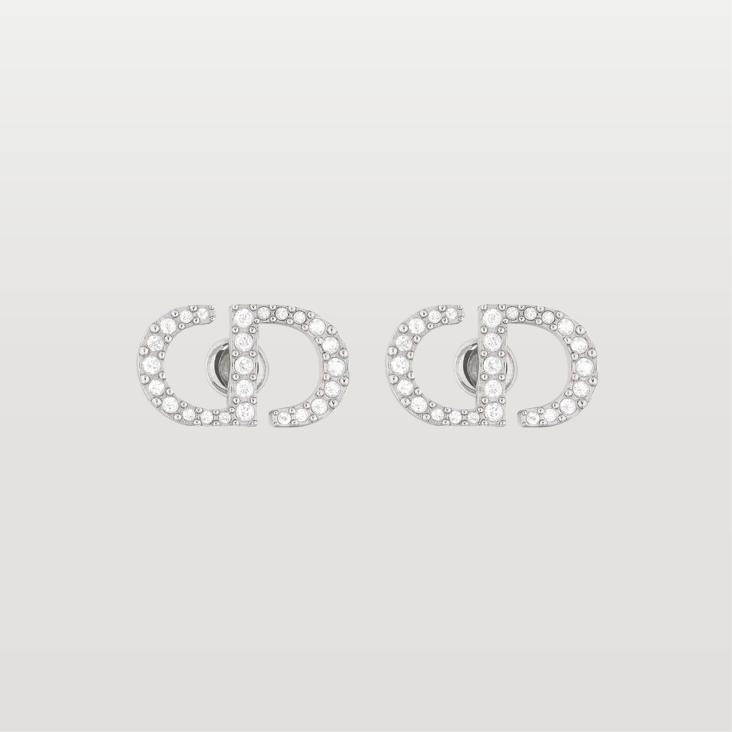 Silver and Gold Petit CD Mini Stud Earrings
