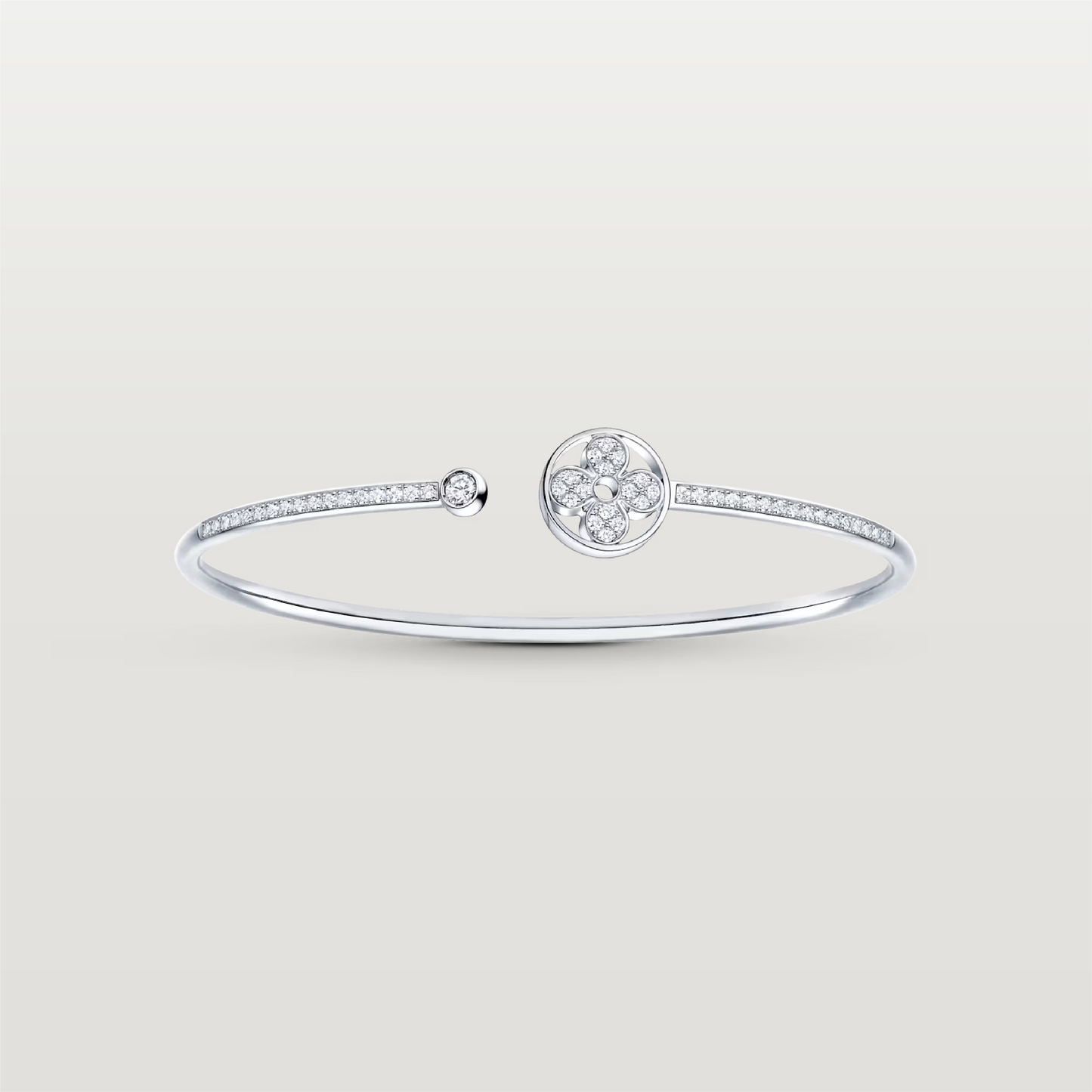 Idylle Blossom Twist Bracelet With Diamonds, Silver