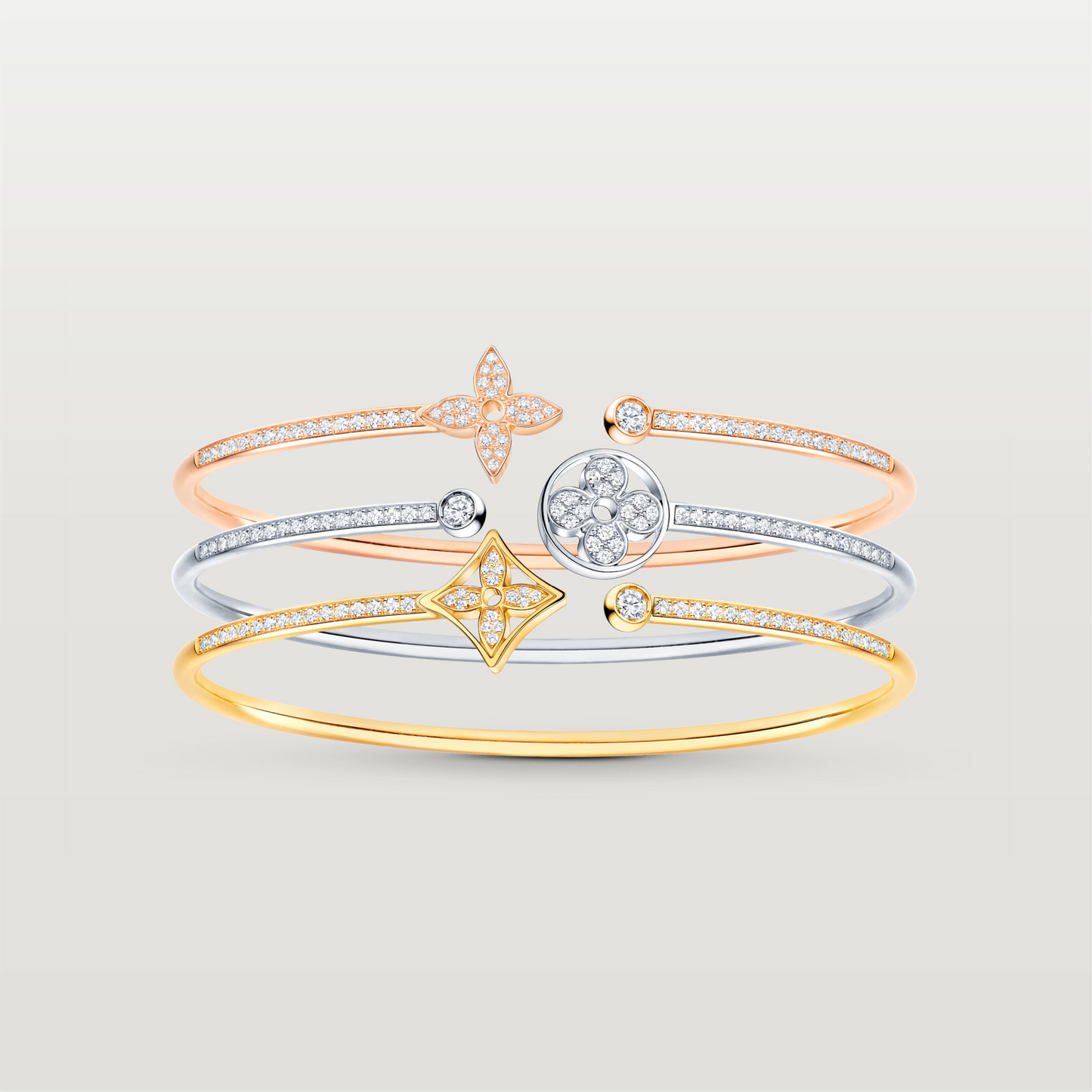 Idylle Blossom Twist Bracelet With Diamonds, Gold