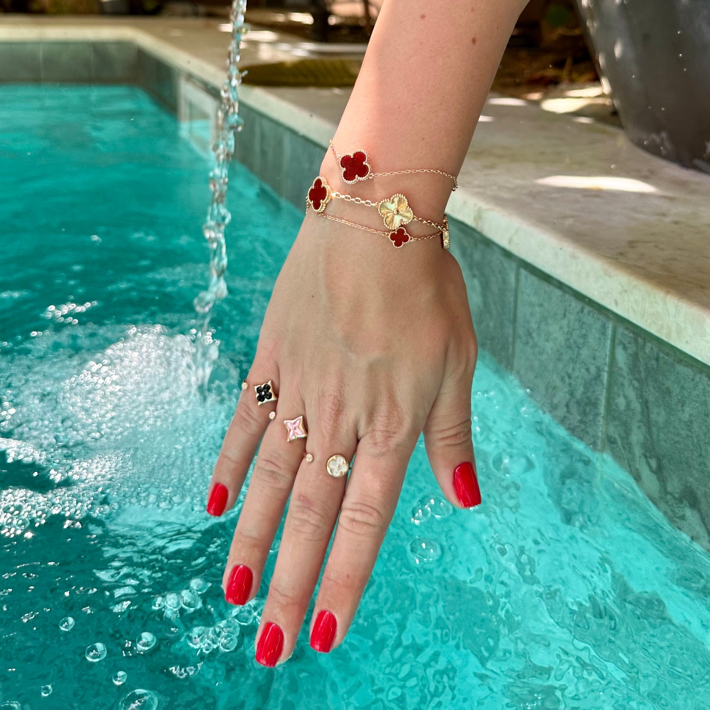 Color Blossom Mini Sun Ring, Rose Gold