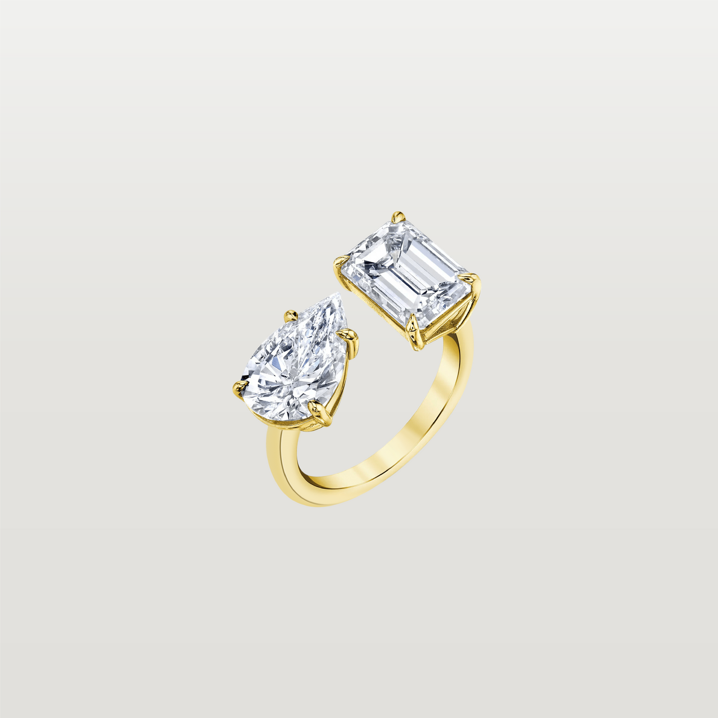Diamond Emerald & Pear Twin Ring
