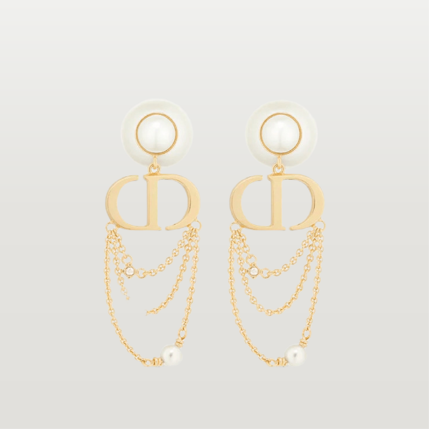 Tribales Earrings With Pearls and Silver-Tone Crystals
