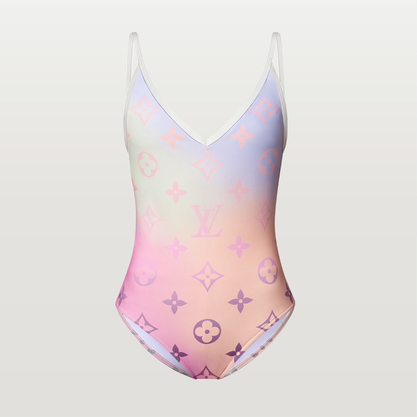 Monogram Gradient Cut-Out One-Piece Swimsuit