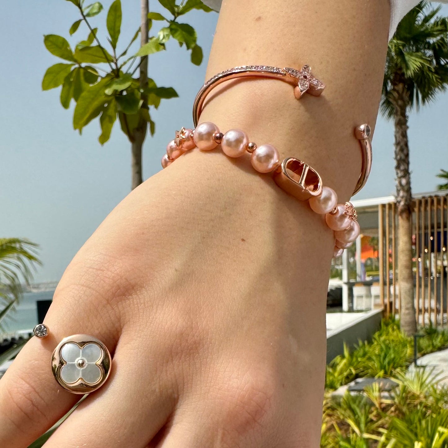 Idylle Blossom Twist Bracelet With Diamonds, Rose Gold