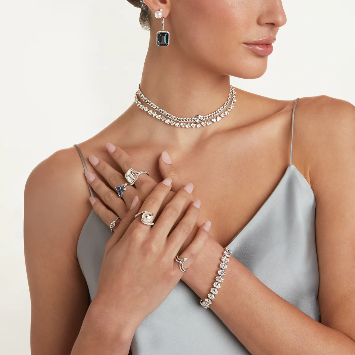 Diamond Heart Tennis Necklace