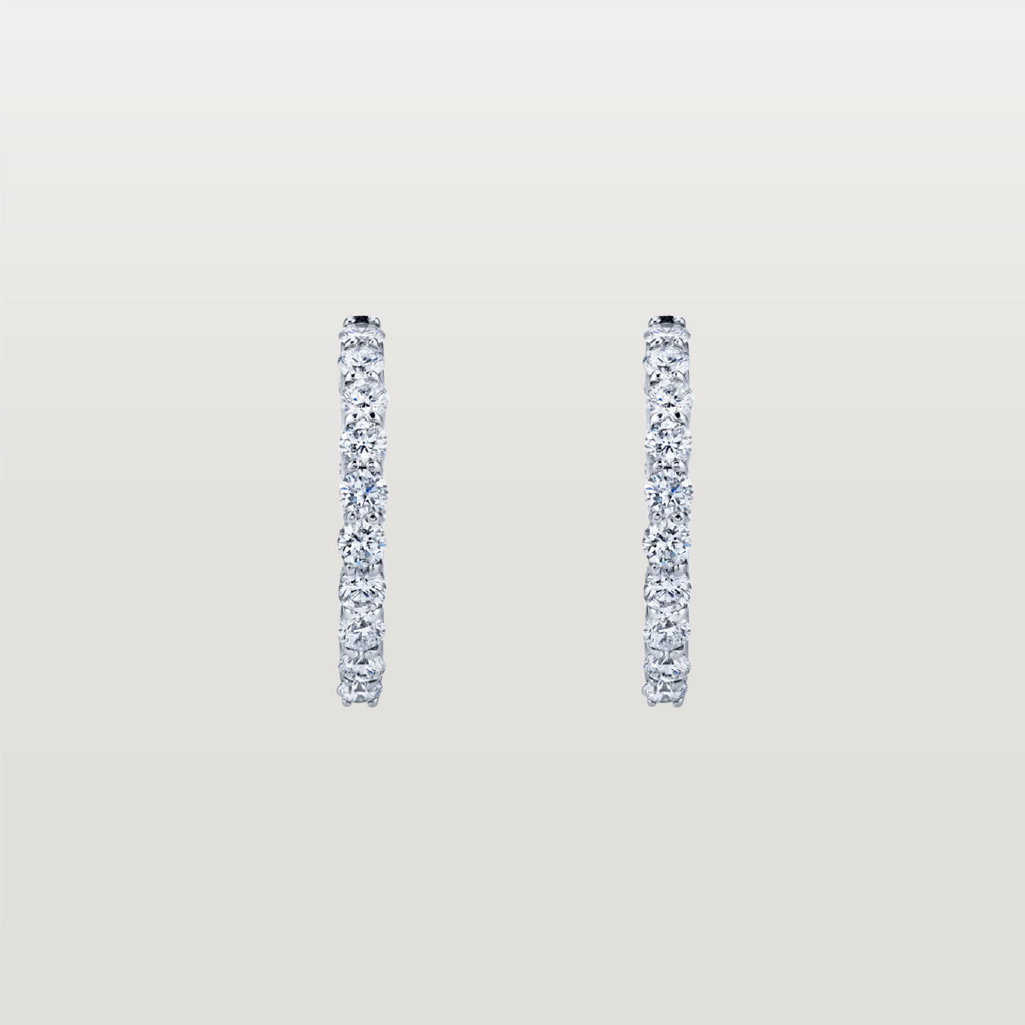 Round Diamond Hoops