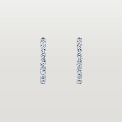 Round Diamond Hoops