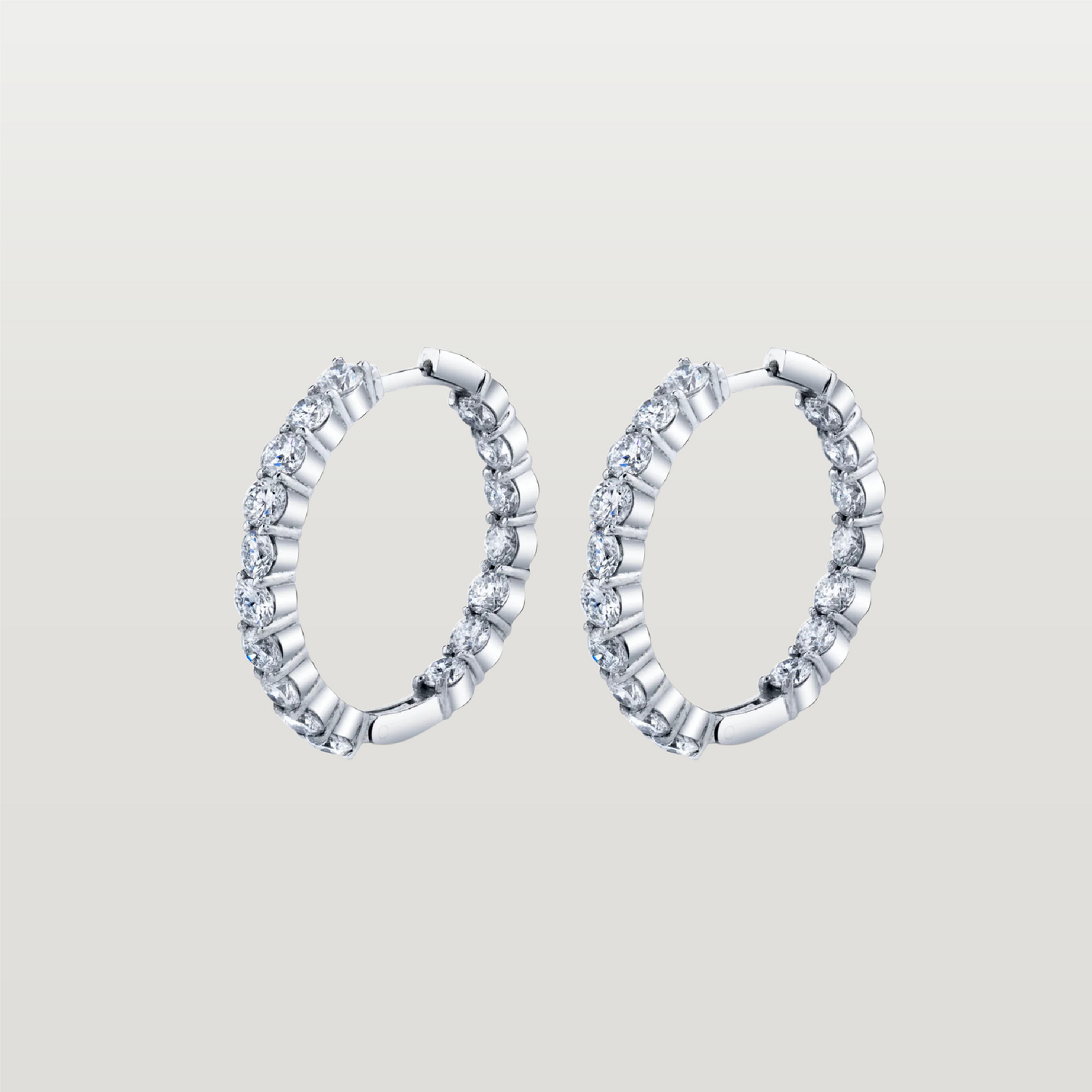 Round Diamond Hoops