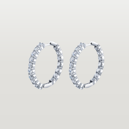 Round Diamond Hoops