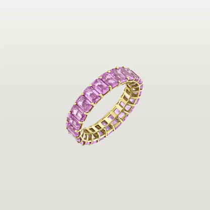 Pink Sapphire Eternity Band